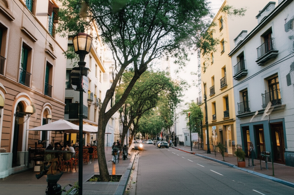 Stylized Argentina city lifestyle scene for Dubai-based relocators